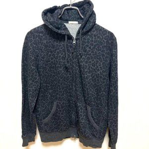 Gu Parka zip up Leopard Print Black Black